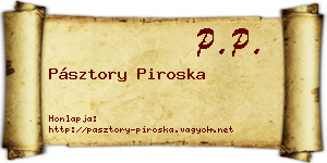 Pásztory Piroska névjegykártya